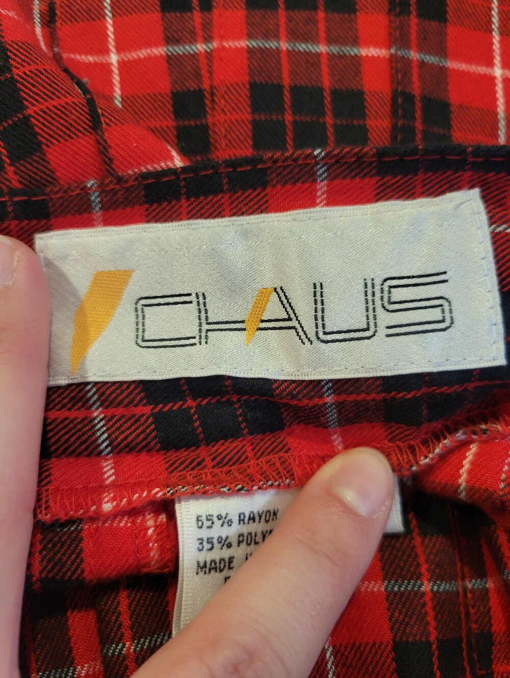 Vintage Chaus Red Plaid Pleated Maxi Skirt - Picture 7 of 9
